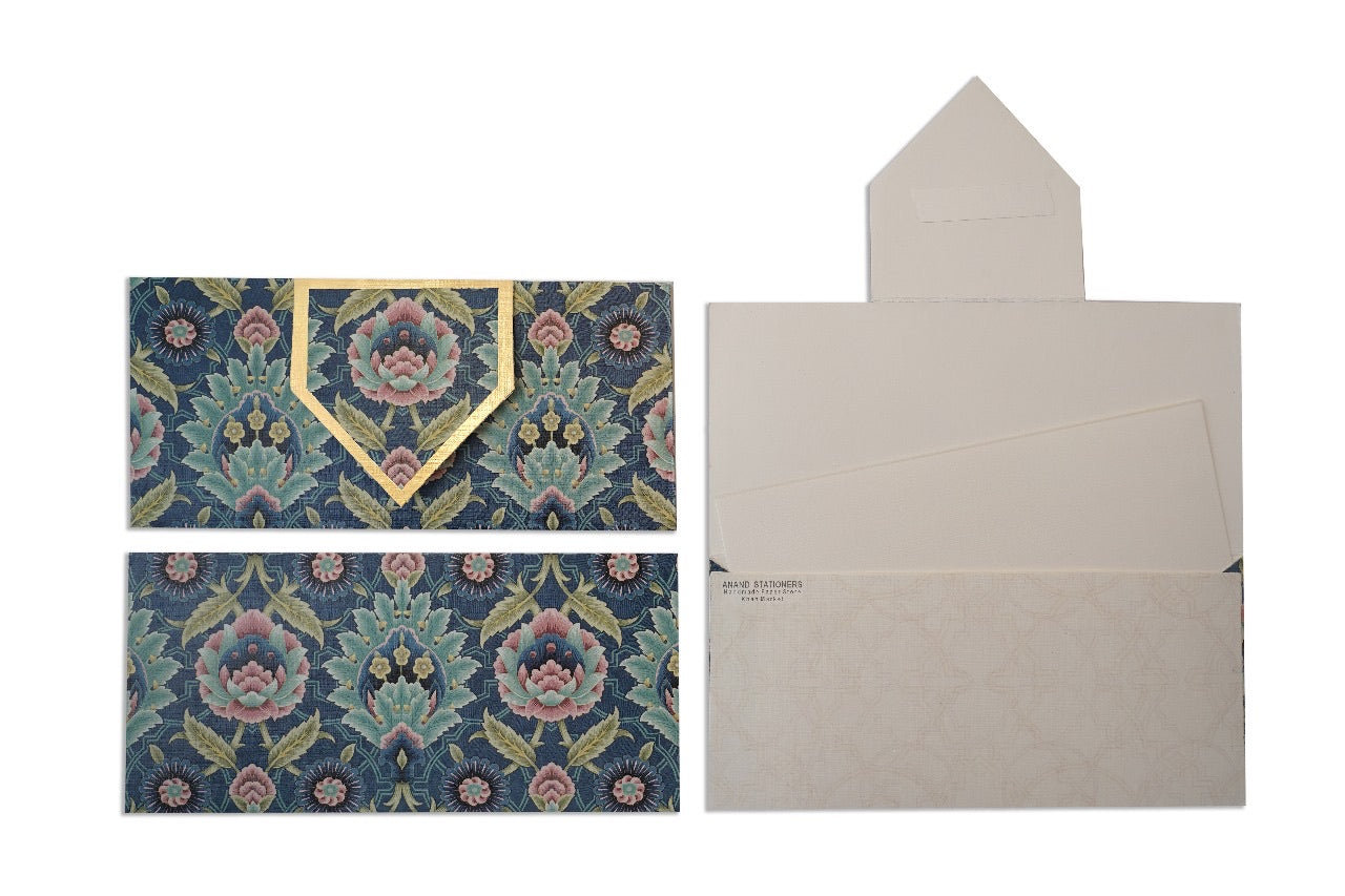 Noor Blue Threefold Gift Envelopes(Pack of 5)