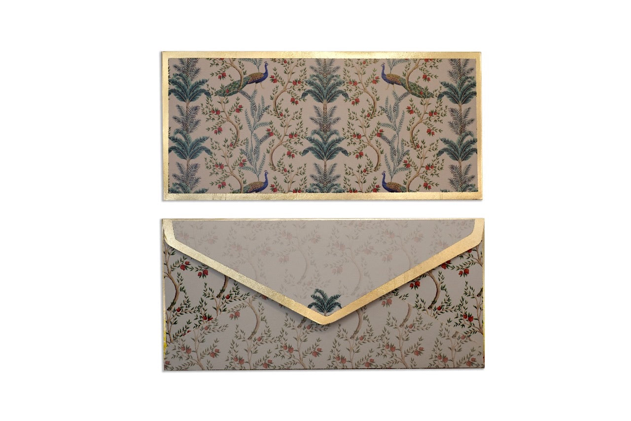 Peacock Pomegranate Gift Envelopes (Pack of 5)